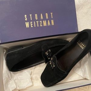 Black suede Stuart Weitzman flats
